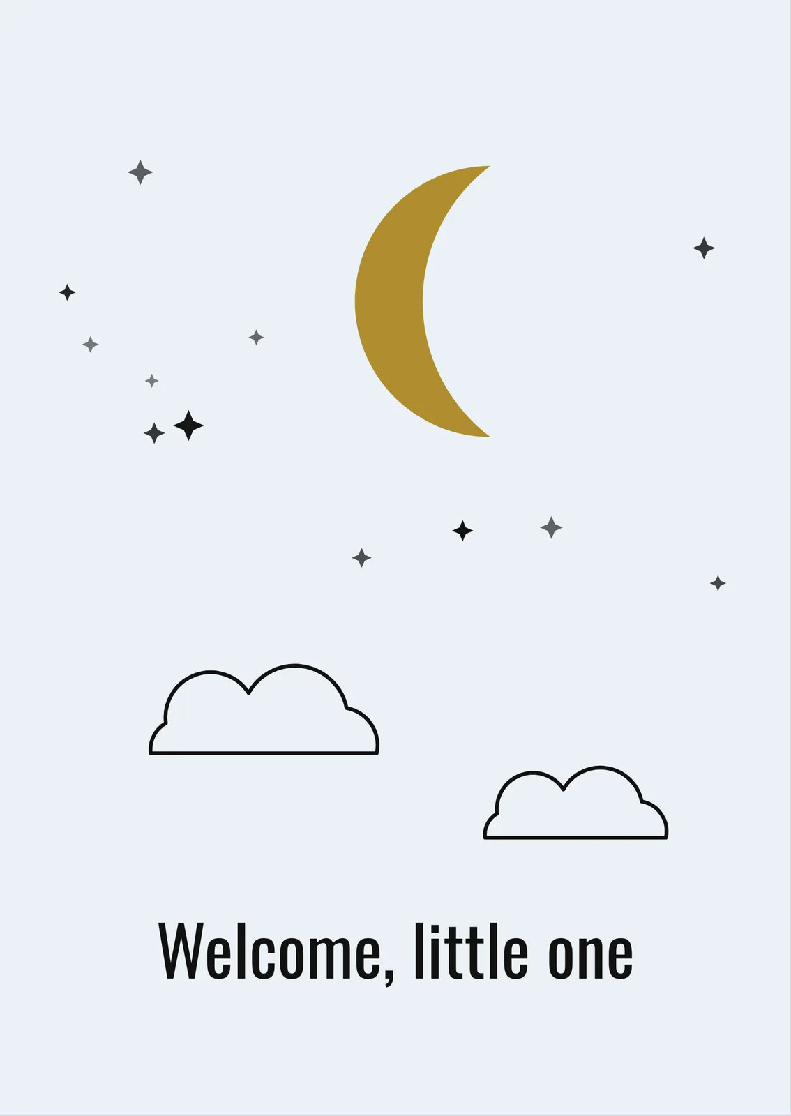 Moon & Stars — a personalised card