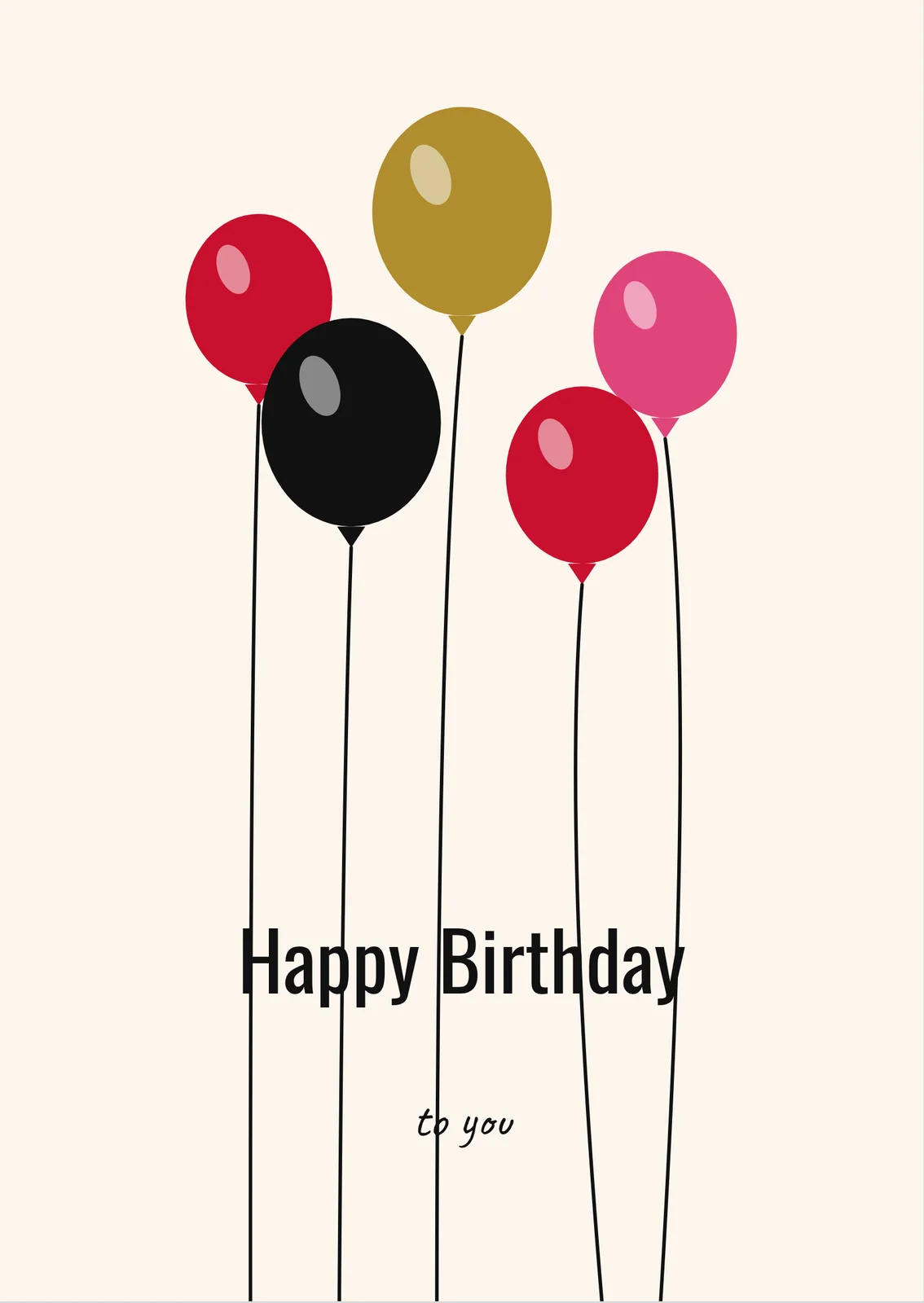 Birthday Balloons — a personalised card