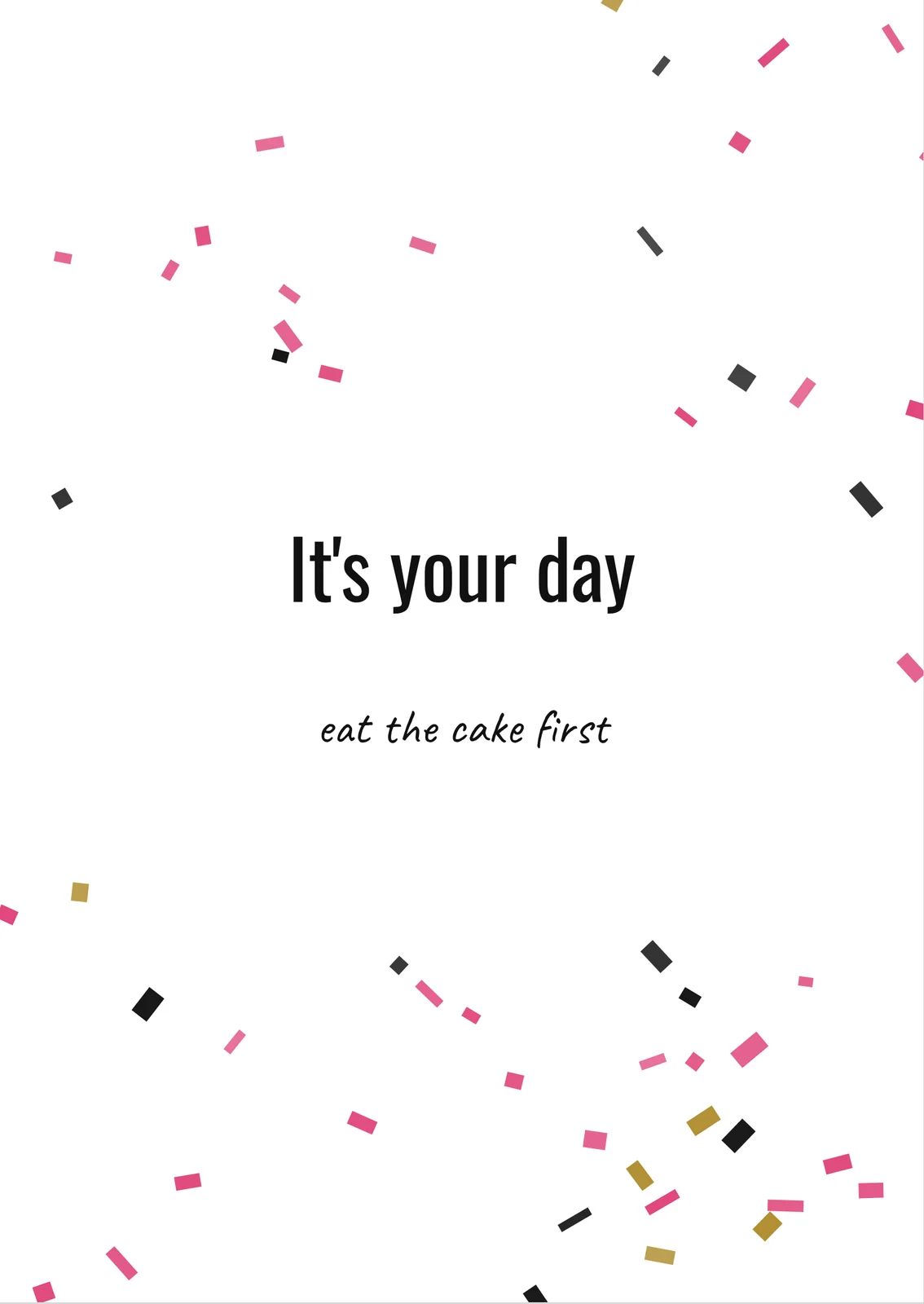 Confetti Day — a personalised card