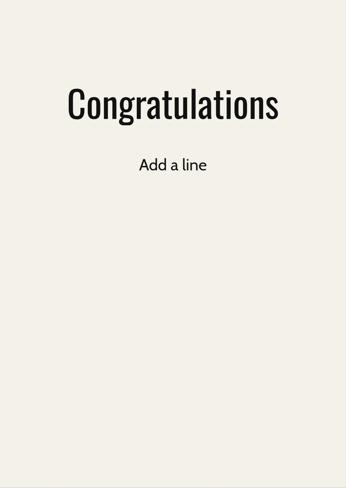 Congratulations — a personalised card