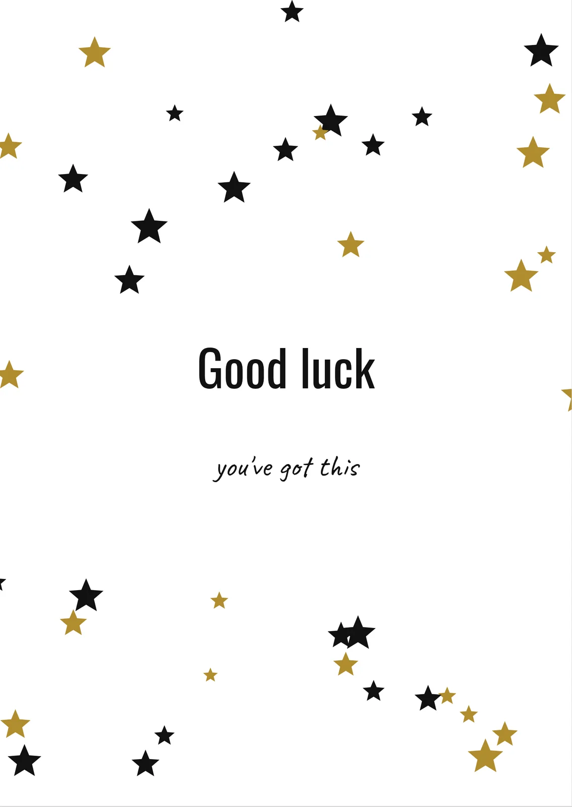 Good Luck — a personalised card