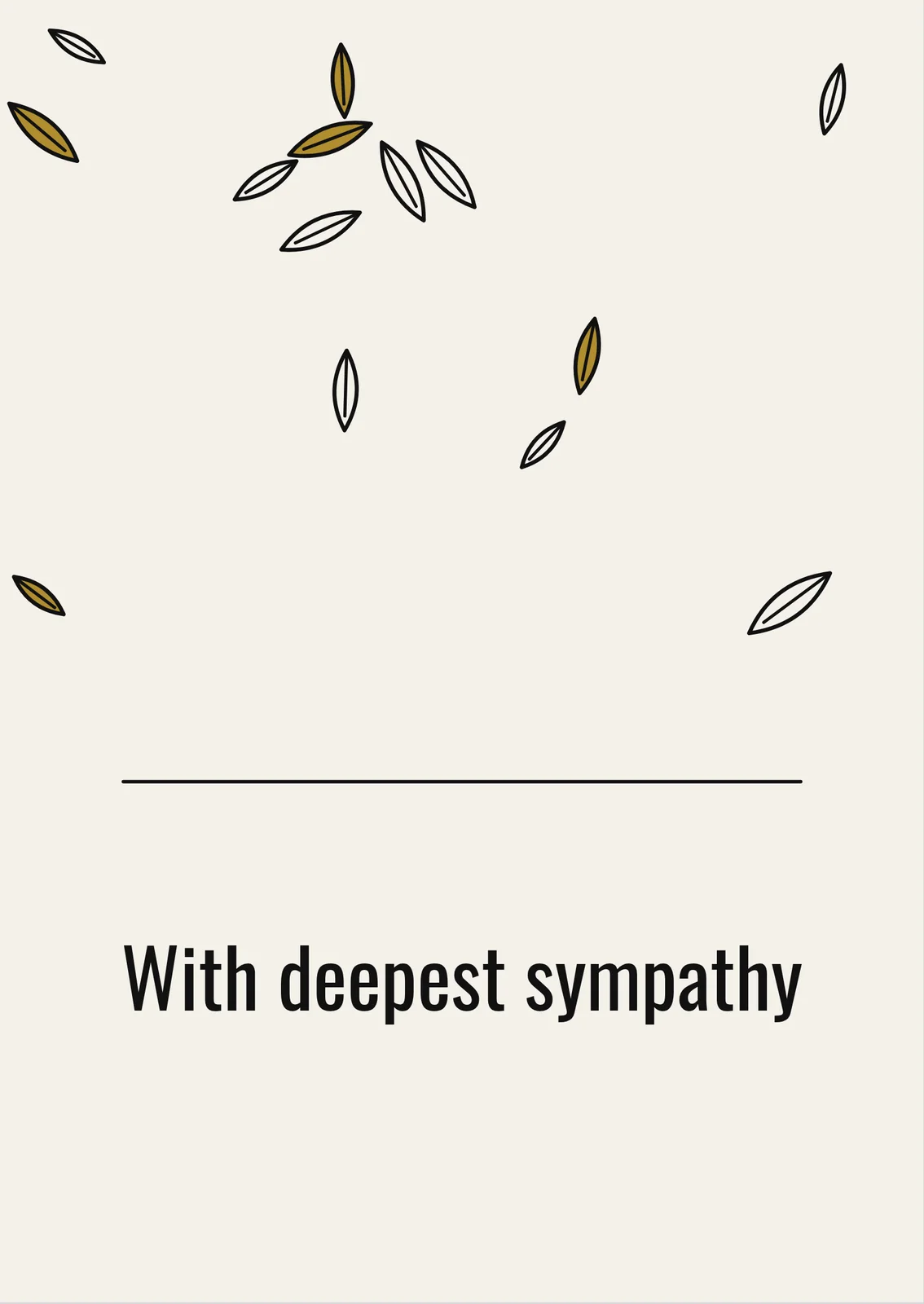 With Sympathy — a personalised card
