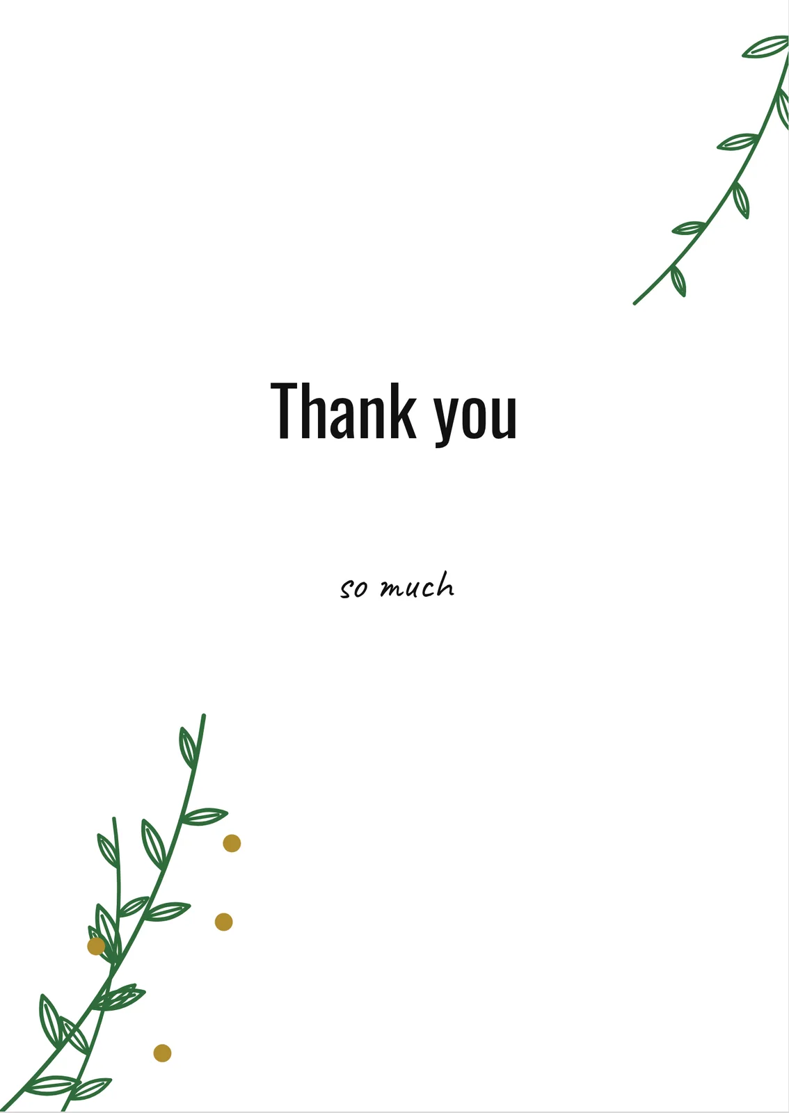 Botanical Thanks — a personalised card